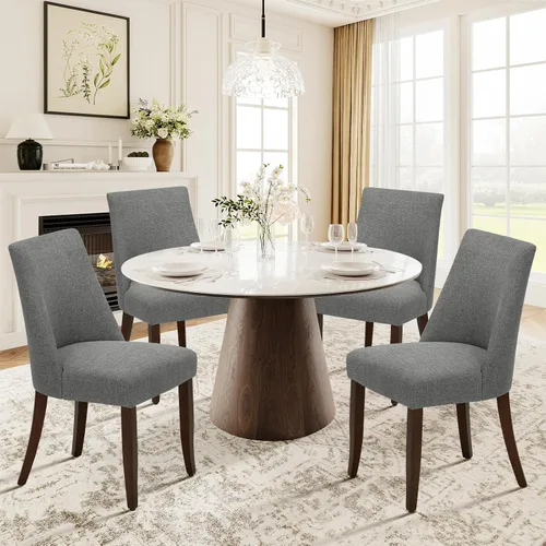Miniatura 12 de COLAMY Juego de 2 sillas tapizadas para comedor, sillas de cocina modernas de mediados de siglo con respaldo, sillas laterales de comedor