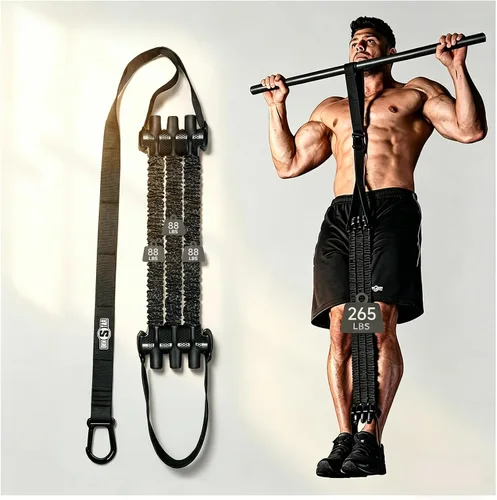 Miniatura 8 de Innstar Pull Up Assistance Bands, Heavy Duty Resistance Band for Pull Up Assist, Adjustable Resistance 165-265lbs with Fabric Feet/Knee Rest, Pull