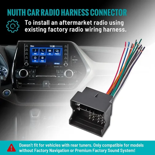 Miniatura 2 de NuIth Arnés de cableado de radio estéreo para automóvil para Volkswagen 1999-2015 2000-2011 Audi BMW sin navegación de fábrica, kit de arnés