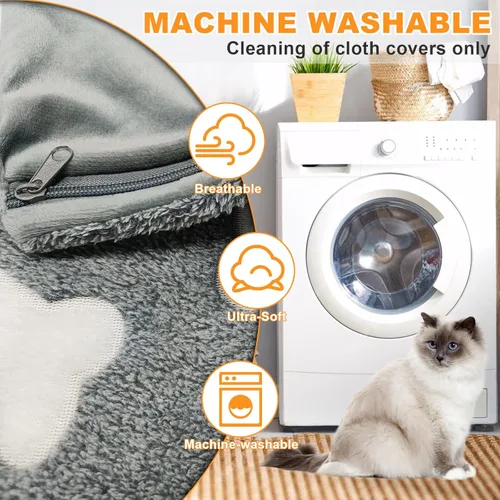 Miniatura 8 de Bestio Almohadilla térmica grande para perros, cama térmica para perros de 34 x 21 pulgadas con calor constante y modos automáticos, almohadilla