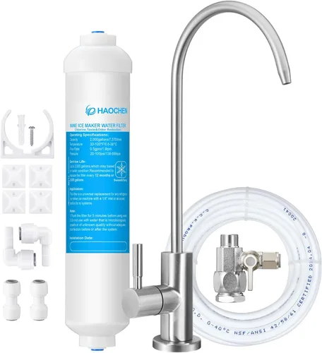 Miniatura 7 de Filtro de agua en línea para máquina de hielo y refrigerador, filtro de agua de conexión a presión de 1/4 de pulgada, ideal para máquina de hielo