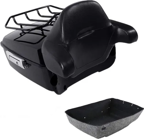 Miniatura 20 de TCMT Caja de maletero para motocicleta King con respaldo y portaequipajes, conjunto de luz trasera, para Harley Davidson 2014-2025 Touring CVO Road