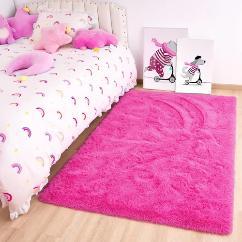 Miniatura 36 de Noahas - Alfombras mullidas de 4 x 6 pies para dormitorio y sala de estar, alfombra gruesa y peluda de color gris, alfombra de suelo antideslizante