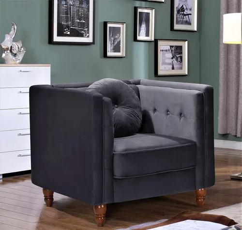 Miniatura 2 de Container Furniture Direct Lexie - Sillas decorativas tapizadas de terciopelo de estilo moderno de mediados de siglo, acogedoras sillas decorativas