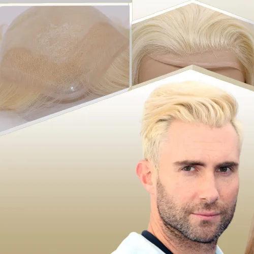 Miniatura 17 de Peluca de cabello humano europeo de repuesto para hombre, encaje suizo frontal, 0.003 in, piel fina, poliuretano, con bucle, 10 x 8 pulgadas, 20%