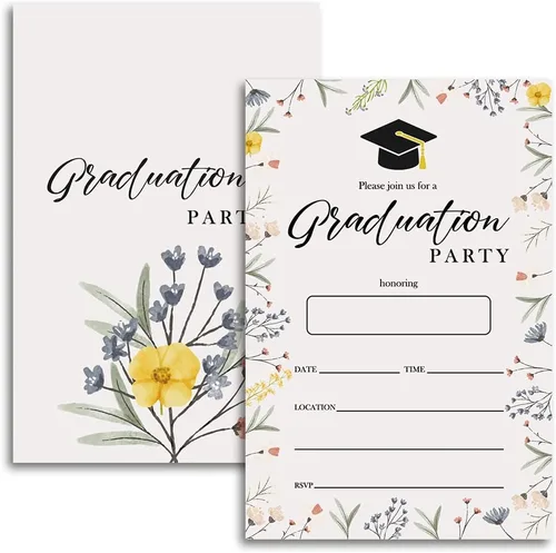 Miniatura 7 de 20 tarjetas con sobres, invitaciones para fiestas de graduación 2026, 2026 para universidad, escuela secundaria, celebración de graduación 015