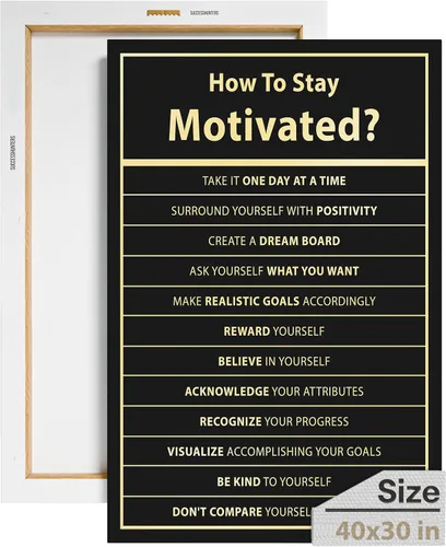 Miniatura 38 de Decoración de pared motivacional – Arte para colgar en la oficina, lienzo de reglas de trabajo, decoración de pared inspiradora, obra de arte En