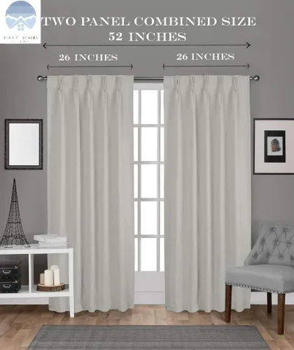 Miniatura 3 de KEMCO Paneles de cortinas opacas de poliéster satinado para oscurecer la habitación, con doble pellizco, color azul rey, 70 x 45 pulgadas