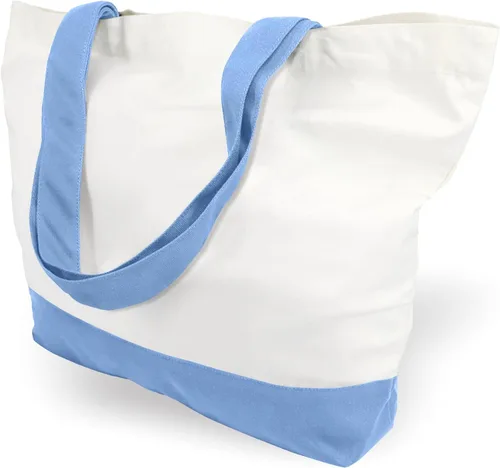 Miniatura 35 de TOPDesign - Paquete de 1 bolsa de lona de algodón, superfuerte, 12 onzas, bolsa para compras reutilizable, de tela, diseño moderno, en dos tonos