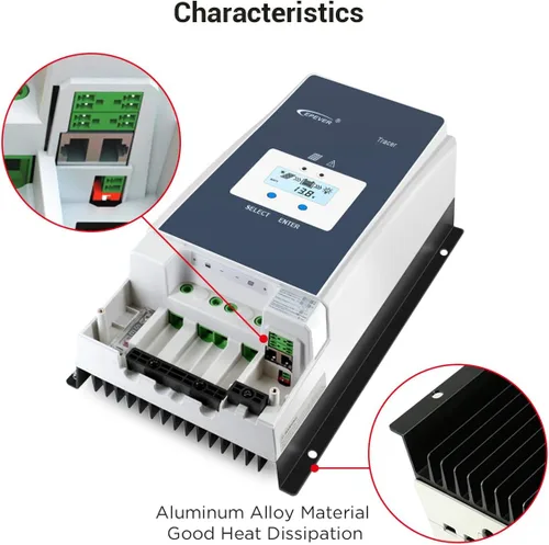 Miniatura 5 de EPEVER Controlador de carga solar MPPT 50A 12V/24V/36V/48V DC Identificación automática del voltaje del sistema Max.PV 150V Regulador del panel