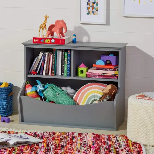 Miniatura 2 de Amazon Basics Estantería multifuncional de 3 estantes para niños y organizador de almacenamiento de juguetes para habitación de niños, dormitorio