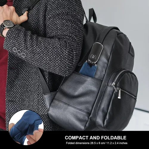 Miniatura 5 de LEAGERA Paraguas de viaje compacto para bolso, mango plano, impermeable para lluvia ligera