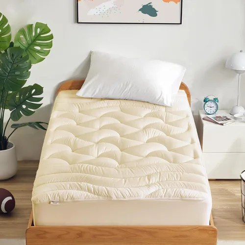 Miniatura 24 de SLEEP ZONE Cubrecolchón refrescante tamaño individual para cama individual, protector de colchón acolchado zonificado de primera calidad, funda Gris