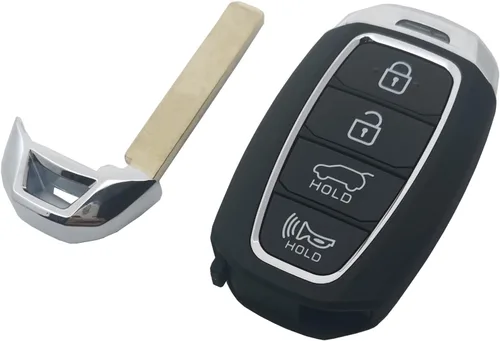 Miniatura 4 de Funda para llavero compatible con Hyundai Kona Santa Fe Elantra GT Veloster Accent Venue 2019 2020 2021 2019 2020 2021, repuesto (negro)