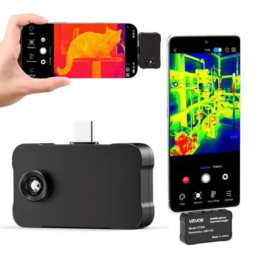 Miniatura 13 de VEVOR Cámara de imágenes térmicas para Android, 512 x 384 TISR Super Resolución, cámara térmica infrarroja con frecuencia de actualización de 25 HZ