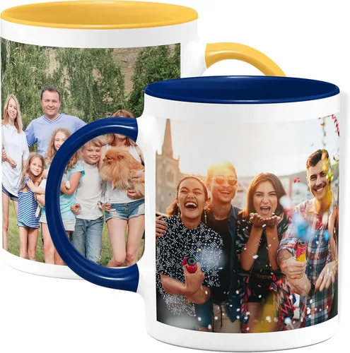 Miniatura 14 de Taza de café con foto personalizada, 11 onzas, color negro, con imagen envolvente, texto, taza de cerámica personalizada con imagen, taza