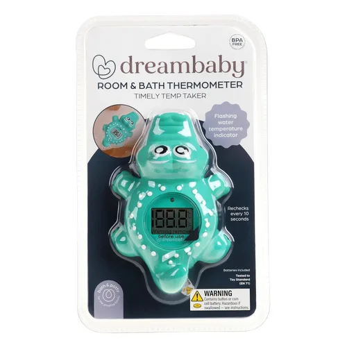 Miniatura 7 de Dreambaby Termómetro flotante de baño de cocodrilo, monitoreo de temperatura del agua para recién nacidos, bebés, niños pequeños, juguete