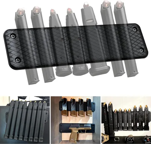 Soporte magnético para municiones con capacidad para 8 cargadores de pistola, almacenamiento magnético de munición en el hogar, dormitorio, Negro