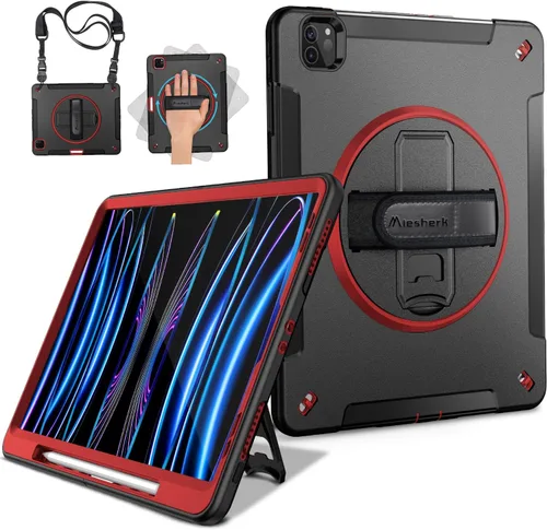 Miniatura 7 de Miesherk Funda para iPad Pro 11 2022/2021: 4ª generación de grado militar, resistente, soporte giratorio a prueba de golpes + correa de mano/hombro