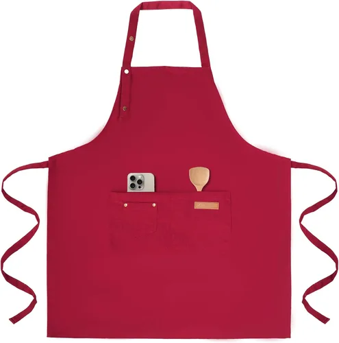Miniatura 9 de Tosewever Delantales de Arte para Mujeres Pintura Cerámica Horneado, Delantal de Cocina con Correas de Hebilla para Hombres con Bolsillos para Chef