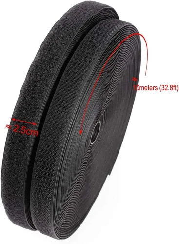 Miniatura 2 de Cinta de tela de nailon para coser de 1 pulgada de ancho x 32.8 ft de largo, color negro