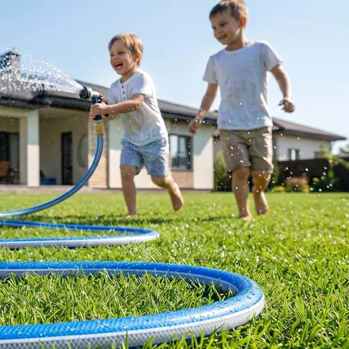 Miniatura 6 de Manguera de jardín corta de 3/4 pulgadas x 5 pies. Tubo de agua ligero y flexible para uso comercial, carrito de carrete y conexión de equipos, sin