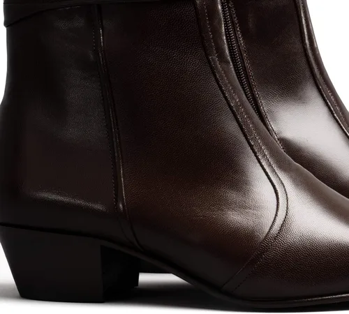 Miniatura 5 de Club Cubano EMMANUEL Botas de tacón cubano de cuero liso para hombre, color marrón