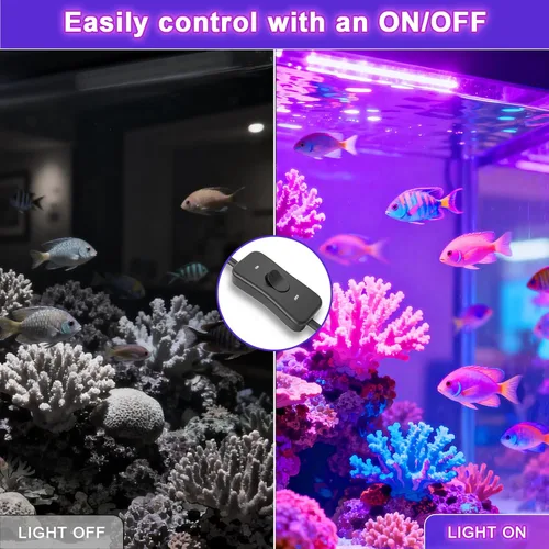 Miniatura 7 de CREATESTAR Paquete de 2 barras de luz LED negras de 45 W, luz negra impermeable IP66 con enchufe e interruptor, luz negra para fiesta brillante