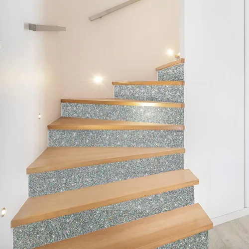 Miniatura 8 de VEELIKE Papel tapiz holográfico con purpurina plateada de 15.7 x 118 pulgadas, para pegar y despegar, extraíble, papel de contacto con purpurina