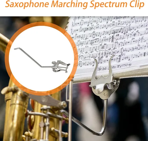 Miniatura 2 de Lovermusic Reemplazo de la lira del sostenedor del clip de la abrazadera del zócalo redondo de plata para el saxofón tenor alto