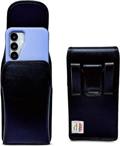 Turtleback Funda de cuero de alta calidad para Samsung Galaxy S25-S20 – Soporte de cinturón de teléfono negro para viajes a prueba de golpes, fundas