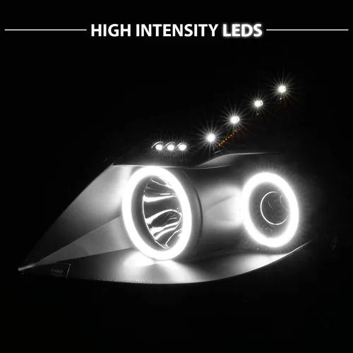 Miniatura 6 de AmeriLite Juego de faros delanteros de repuesto para Nissan Altima Coupe Dual Xtreme LED Halos Black 2008-2009, lado del pasajero y del conductor