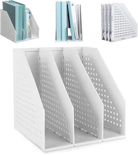 Miniatura 11 de SAYEEC 1 pieza Organizador de archivos de revistas plegable de plástico con organizador de carpetas vertical para escritorio, organizador