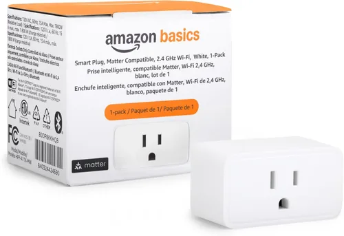 Miniatura 10 de Amazon Basics Enchufe inteligente, funciona solo con Alexa, Wi-Fi de 2.4 GHz, no requiere hub, 1 paquete, blanco
