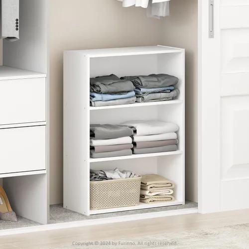 Miniatura 28 de Furinno Reed - Organizadores y almacenamiento de armario, organizador de armario de 5 niveles, estante abierto, para armario, dormitorio, sala