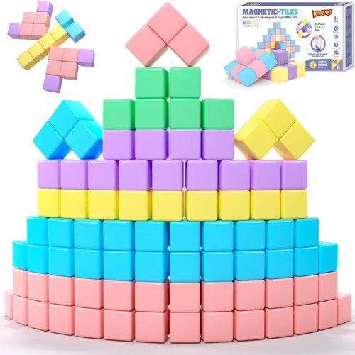 Miniatura 10 de KAEILORU Bloques magnéticos para niños de 3 a 5 4 a 8 años, bloques de construcción magnéticos para niños pequeños, cubos magnéticos sensoriales