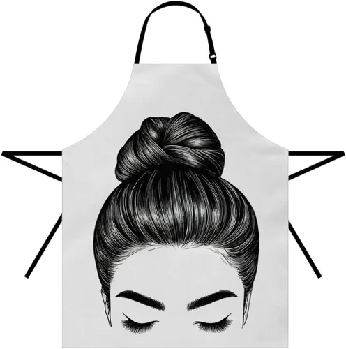 Miniatura 12 de Moslion Apron 31x27 Inch Kitchen Chef Waitress Cook Aprons Bib with Adjustable Neck for Women Men