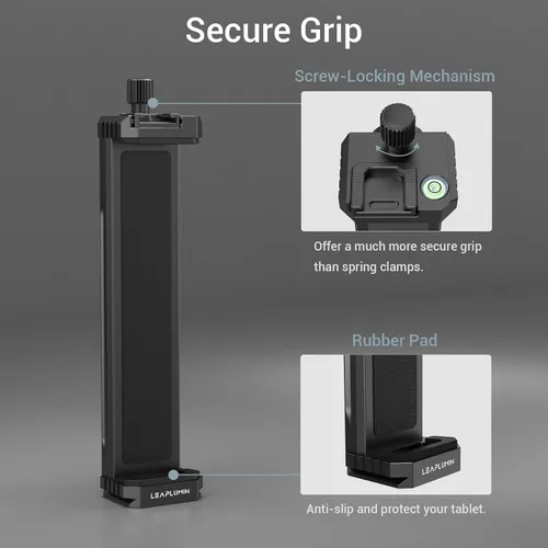 Miniatura 3 de Adaptador de trípode de aluminio para iPad Pro 12.9/11 (6.5"-17.3") - Soporte universal para tableta con tornillo de 1/4