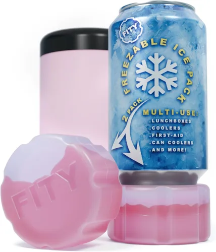 Miniatura 13 de FITY Paquete de 2 unidades de hielo congelable multiusos para vasos, loncheras, bolsas de pañales, dolores musculares, adaptador de lata de 12 onzas
