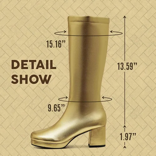 Miniatura 3 de CYNLLIO Botas de media pantorrilla para mujer, botas de plataforma de tacón alto grueso, botas de moda de piel sintética de color sólido, botas
