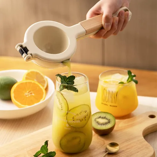 Miniatura 7 de Exprimidor de cítricos, Exprimidor manual de metal Exprimidor de limón con mango de madera, Exprimidor de cítricos de mano Herramienta de cocina