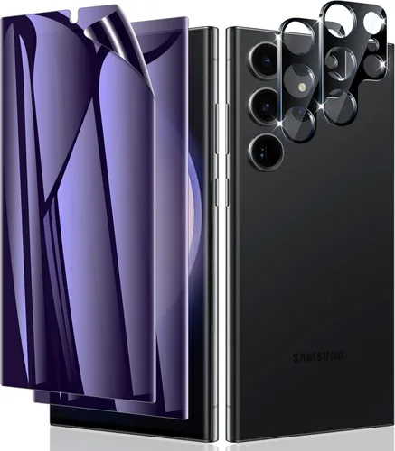 Miniatura 8 de LYWHL [Paquete de 2+2] Protector de pantalla para Samsung Galaxy S22 Ultra [Compatible con identificación por huella dactilar] Protección antiluz