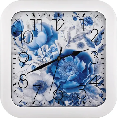 Miniatura 13 de 10" Square Modern Wall Clock,American Flag Skull Print Kitchen Clocks Wall Battery Operated,Silent Non Ticking Unique Funny Cute Wall Clock for