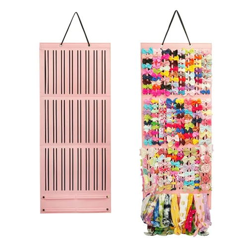 Miniatura 13 de PACMAXI Soporte para lazos para el pelo de bebé niña, colgador de almacenamiento de pinzas para el cabello para cintas, organizador de lazos