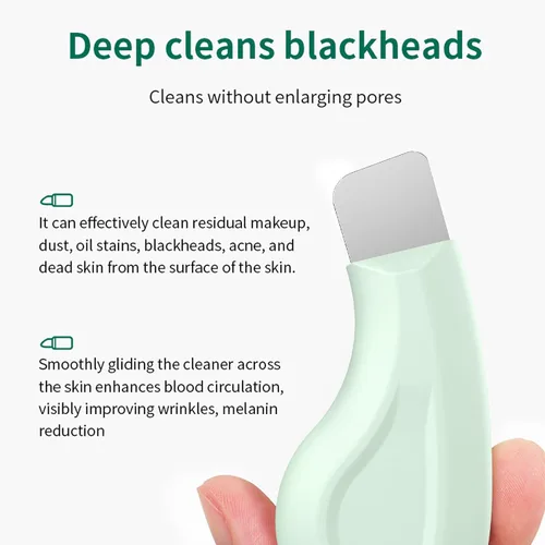 Miniatura 5 de Herramienta removedor de puntos negros, raspador facial de acero inoxidable, espátula manual de piel con cubierta de silicona para nariz, barbilla