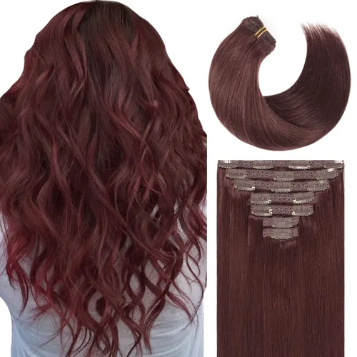 Miniatura 11 de Lacer Hair Glam - Extensiones de cabello humano con clip, sin costuras, color negro hueso, 4.33 oz, 7 unidades, 20 pulgadas, con clip de trama