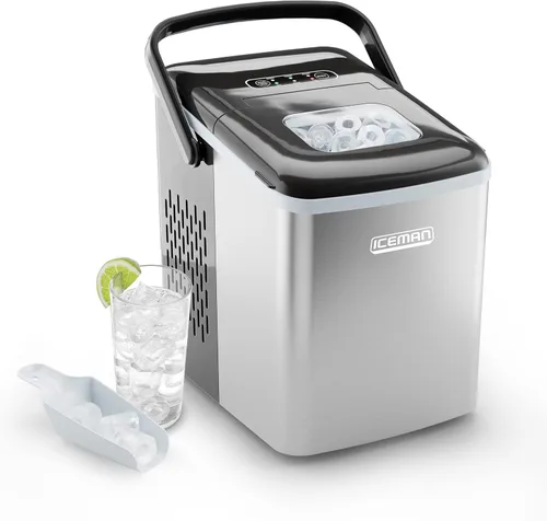 Miniatura 8 de Iceman - Máquina compacta de hielo en forma de guijarro, máquina de hielo en pepitas para encimera que produce hielo masticable en 8 minutos