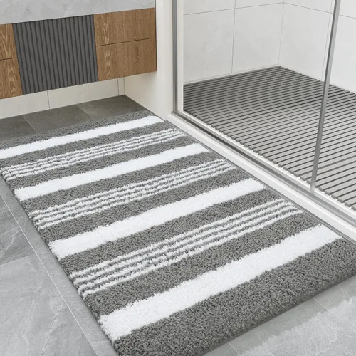 Miniatura 11 de LOCHAS Alfombras largas de baño, alfombra de baño grande de 24 x 70 pulgadas, antideslizante, absorbente, lavable, alfombra de baño de microfibra