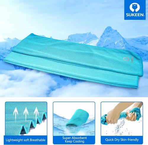 Miniatura 2 de Sukeen Toalla de enfriamiento para cuello y cara (40 x 12 pulgadas), toallas de refrigeración de microfibra a granel para atletas, envolturas