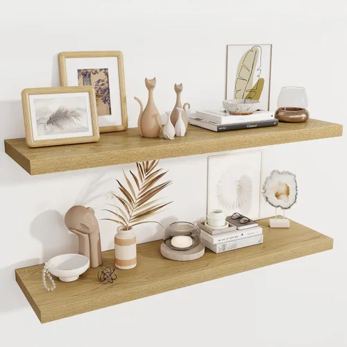 Miniatura 87 de Fun Memories Estantes flotantes de 12 pulgadas de profundidad, estantes de pared de madera de 16 x 12 pulgadas, estante de almacenamiento rústico